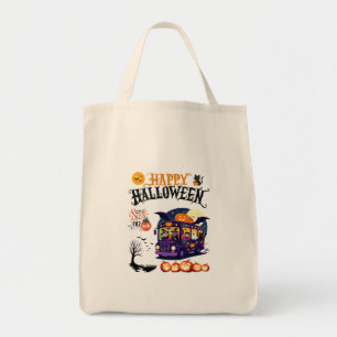 Schattige Halloween-monterfeestbus Trick or Treat Tote Bag