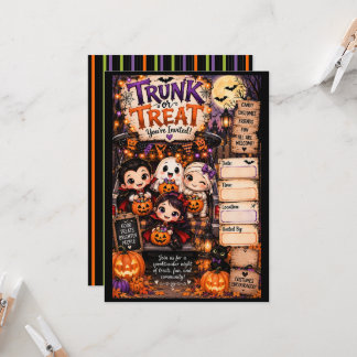 Schattige Halloween-mummie & vrienden Trunk or Tre Kaart