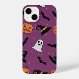 Schattige Halloween naadloos patroon iPhone 14 Hoesje