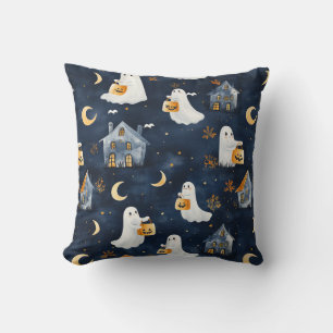Schattige Halloween ontwerp met spoken en pompoene Kussen