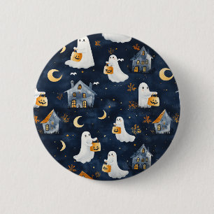 Schattige Halloween ontwerp met spoken en pompoene Ronde Button 5,7 Cm