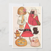 Schattige Halloween 🎃 papierdollars Bedankkaart (Voorkant)