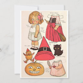 Schattige Halloween 🎃 papierdollars Bedankkaart