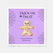 Schattige Halloween Party Skelet gepersonaliseerd Servet (Voorkant)
