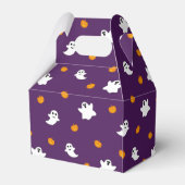 Schattige Halloween Patroon met Paarse Achtergrond Bedankdoosjes (Achterkant)