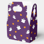 Schattige Halloween Patroon met Paarse Achtergrond Bedankdoosjes (Geopend)