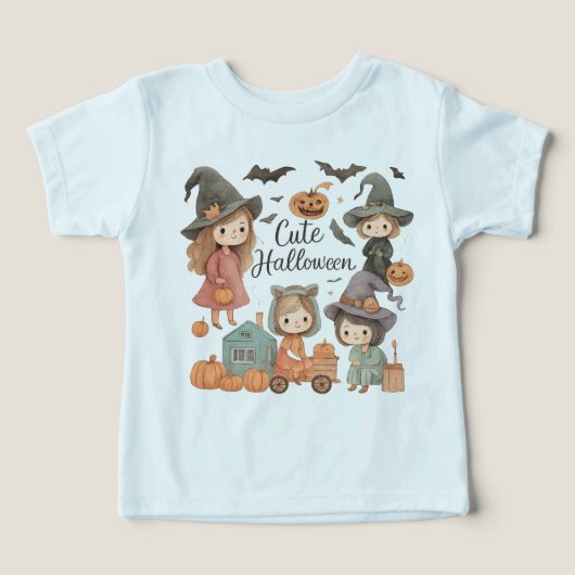 Schattige Halloween Peuter Shirt - Witch Vampire M (Design voorkant)