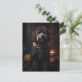 Schattige Halloween poedel type hond Briefkaart (Staand voorkant)