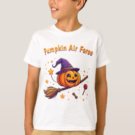 Schattige Halloween pompoen bezemontwerp T-shirt