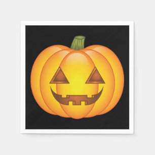Schattige Halloween Pompoen Cartoon Illustratie Servet