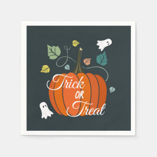 Schattige Halloween pompoen en spoken 'Trick or Tr Servet