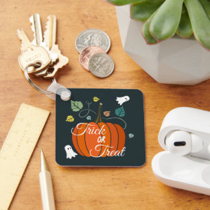 Schattige Halloween pompoen en spoken 'Trick or Tr Sleutelhanger