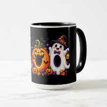 Schattige Halloween Pompoen Geest Kat Vleermuis Te
