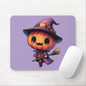 Schattige Halloween pompoen heks Muismat (Met muis)