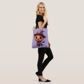 Schattige Halloween pompoen heks Tote Bag (Op model)