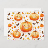 Schattige Halloween pompoen illustratie ontwerp Briefkaart (Voorkant / Achterkant)