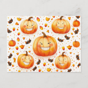 Schattige Halloween pompoen illustratie ontwerp Briefkaart
