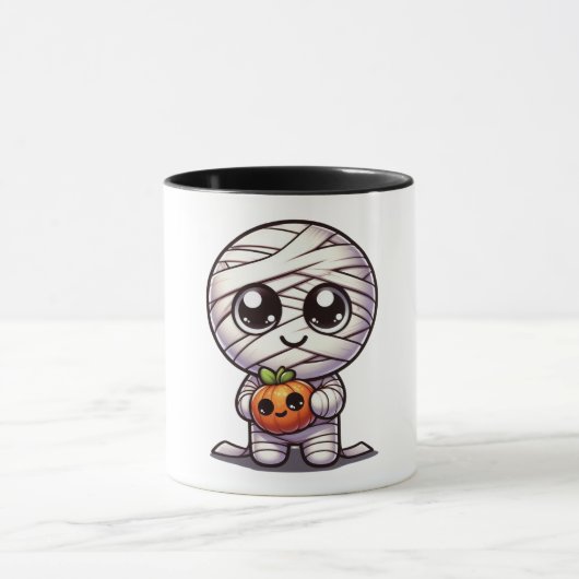 Schattige Halloween pompoen/mummie  Mok (Midden)