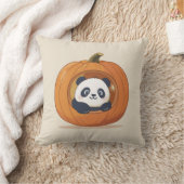 Schattige Halloween Pompoen Panda Kussen (Deken)