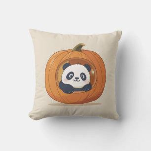 Schattige Halloween Pompoen Panda Kussen