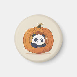 Schattige Halloween Pompoen Panda Magneet