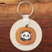 Schattige Halloween Pompoen Panda Sleutelhanger (Voorkant)