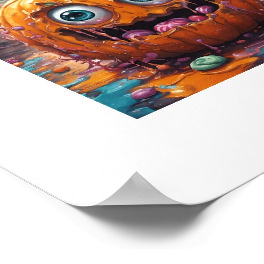 Schattige Halloween pompoen Poster (Hoek)