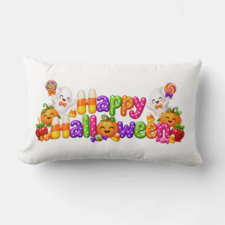 Schattige Halloween Pompoenen & Geesten Candy Corn Kussen