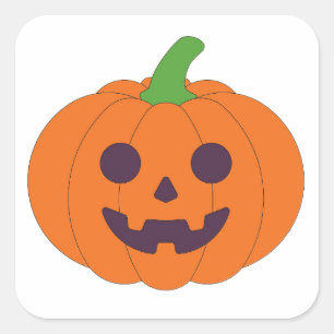 Schattige Halloween Pompoenen & Zwarte Katten Patr Vierkante Sticker