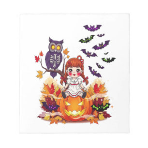 Schattige Halloween pop-uil Notitieblok