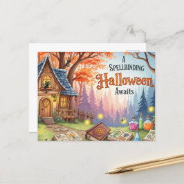 Schattige Halloween-prentbriefkaart Briefkaart