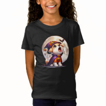 Schattige Halloween Pup onder de Maan