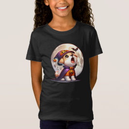 Schattige Halloween Pup onder de Maan T-shirt