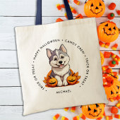 Schattige Halloween Puppy Dog gepersonaliseerd Sno Tote Bag