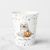 Schattige Halloween Puppy Little Boo Baby shower Papieren Bekers (Voorkant)