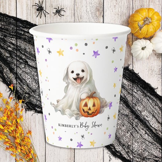 Schattige Halloween Puppy Little Boo Baby shower Papieren Bekers