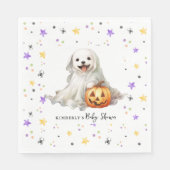 Schattige Halloween Puppy Little Boo Baby shower Servet (Voorkant)