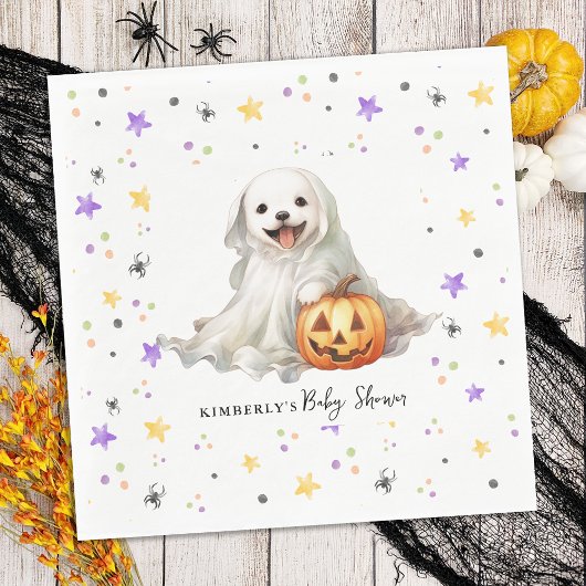 Schattige Halloween Puppy Little Boo Baby shower Servet
