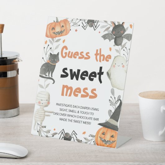 Schattige Halloween raad de zoete rommel baby show Reclamebord Met Voetstuk (Insitu)