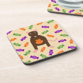 Schattige Halloween-rat en pompoen Bier Onderzetter (Linkerzijde)