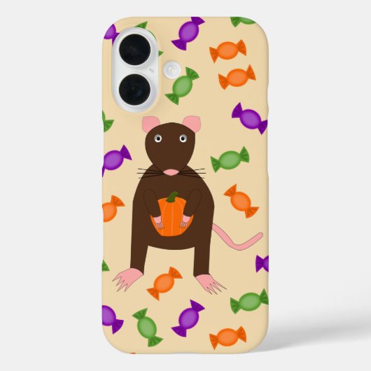 Schattige Halloween-rat en pompoen Case-Mate iPhone Case (Achterkant)