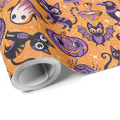 Schattige Halloween retro patroon. Fijne Halloween Cadeaupapier (Rol Hoek)