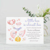 Schattige Halloween Roze Geest Een Beetje Boo Baby Kaart (Staand voorkant)