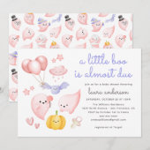 Schattige Halloween Roze Geest Een Beetje Boo Baby Kaart (Voorkant / Achterkant)