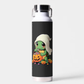 Schattige Halloween Schildpad Geest met Snoep (3) Waterfles (Voorkant)