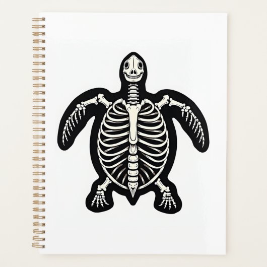 Schattige Halloween Schildpad Skelet Schildpad Fos Planner (Voorkant)