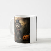 Schattige Halloween Shorkie koffie mok (Voorkant links)
