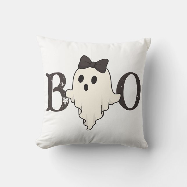 Schattige Halloween Sierkussen - "Boo" Ghost met B (Voorkant)