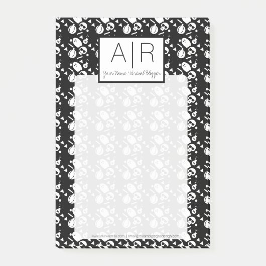 Schattige Halloween Skelet Geest Pompoen Print Post-it® Notes (Voorkant)