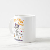 Schattige Halloween skelet met snoep ontwerp mok (Voorkant links)
